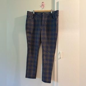Avec Les Filles blue plaid pants size xl